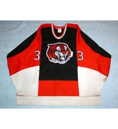 Custom WHL Medicine Hat Tigers 97 98 Cam Ondrik Road Hockey Jersey Black